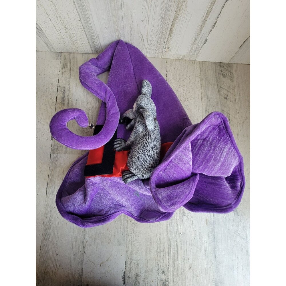 Large rubber rat witch hat purple‎ Halloween costume prop